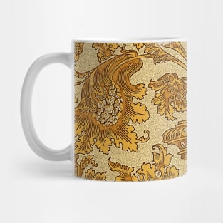 Fancy Golden Antique Foliage Wall Paper Mug
